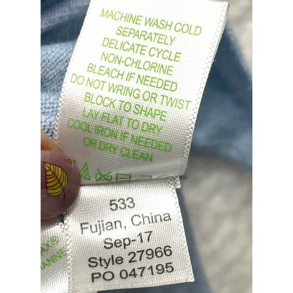 Lilly Pulitzer Sweater Womens Large Blue Elba Tassel Oversized Coolmax Pockets - Picture 7 of 10